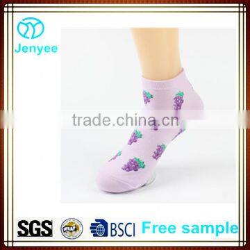 Plain Jacquard Low Cut Cotton Knitting Sock