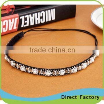 Latest Design Crystal Beaded Knitted Elastic Hair Band photo-3
