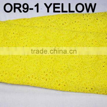 OR9-1a yellow high quality african organza lace fabric