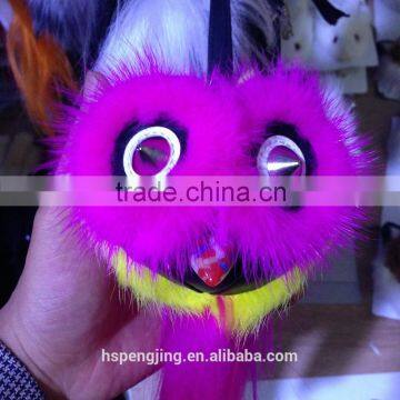 Hot Fashion Cute Luxury Plush Fur Toy/fur bag keychain made by real mink fur and real lamb fur