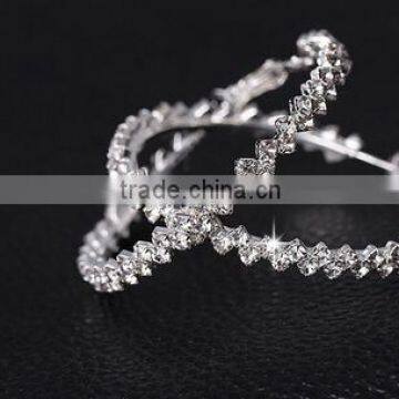 >SW16582 Classic Thick Rhinestone Hoop Earrings Women/
