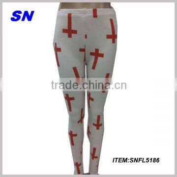 fashion legging digital print legging white legging for lady