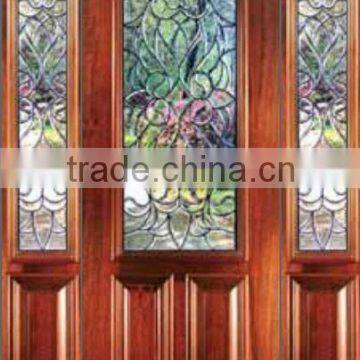 Glass Side Panel Wooden Safety Doors Design Exterior DJ-S9111MST-6