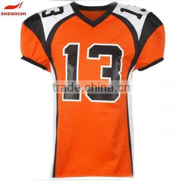 Fast shipping low moq dongguan factory custom american football jerseys