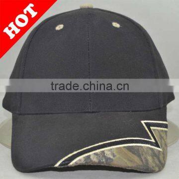 Camo and heavy brushed cotton baseball cap with embroidery