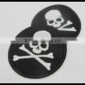 Black Skull High Quality woven badge embroidered badge