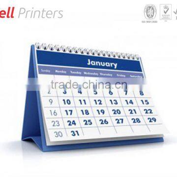 Desktop table spiral top Monthly calendar printing from India