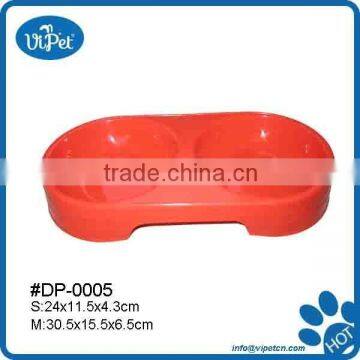 Double plastic pet food bowl