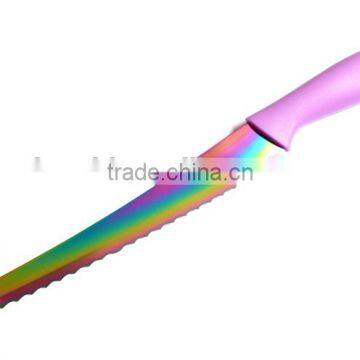 titanium professional chef knife with colored handle