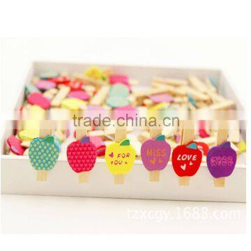 Apple Shape Wooden Clip With Decoration Wooden Door Hangers photo-4