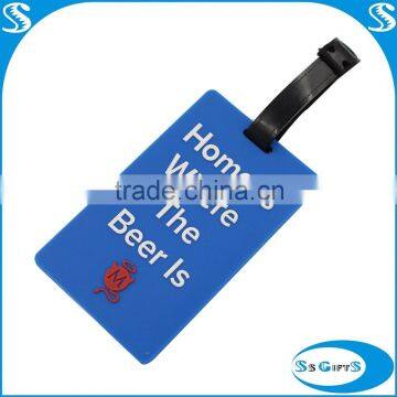 Square shape pvc rubber custom funny luggage tag