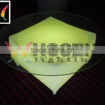 Led cube glass table ,led glass table