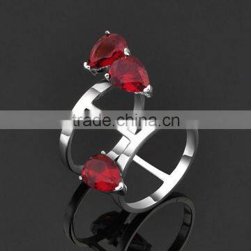 Modern Design Cheap Wholesale Heart Shaped Ruby Ring photo-2