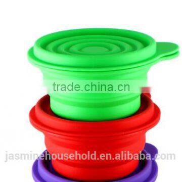 BPA Free Safe Collapsible Silicone Baby & Toddler Snack Bowls With Lids