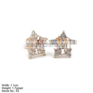 GZA9-023 Yellow Gold Rose Gold Plated Hot Sell Silver Jewelry Rhodium Snow Star Design photo-2