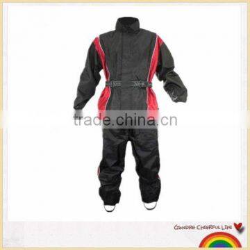 2pcs black and red motor rain clothing