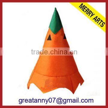 china wholesale orange colored custom made halloween pumpkin hat wholesale