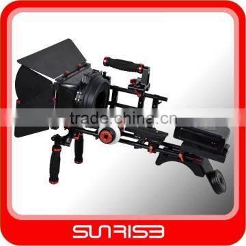 DSLR shoulder mounted rig shoulder support rig matte box follow focus battery pack