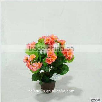 Cheap Wholesale Artificial Silk Begonia Flower Bouquet For Home Decoration photo-3