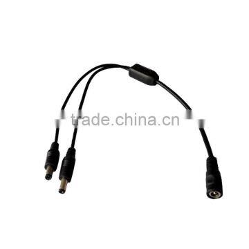 2 Way Splitter Extension Lead DC 5.5*2.1mm Connector Male to Female Power Cable