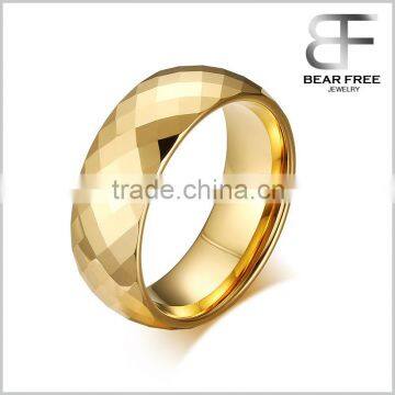 New Fashion 8mm Men's Tungsten Carbide Ring Band Gold Plated Wholesale