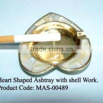 Heart Shaped Brass Metal Ashtray