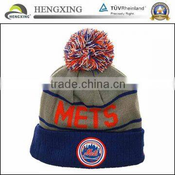 Beanie hat/cheap wholesale custom beanies with pom