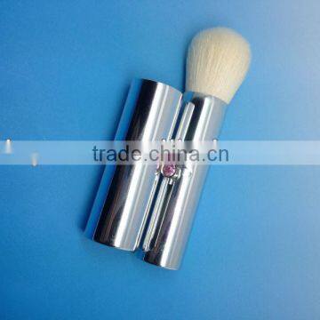 diamond metal handle makeup retractable powder brush