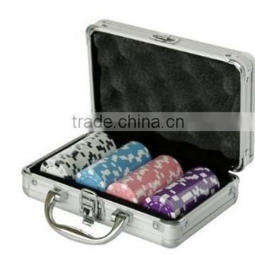 11.5g 100 Pcs Poker Set casino set in slivery aluminium case for game