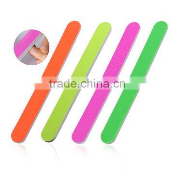 Fashion attractive custom neon pink sponge nail polish buffer double sides neon nail file