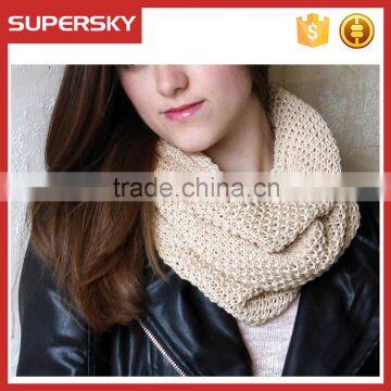 A-518 Personalized Infinity Cowl Scarves Cream Knit Infinity Scarf Fall Knited Scarf