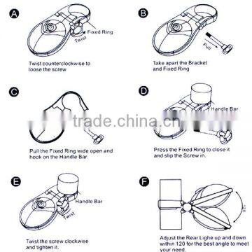 UFO Special Design 5 LED Bike Tail Light 7Mode Bicycle LED Rear Light