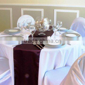 eggplant satin table runner for wedding