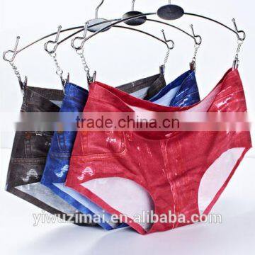 Women 3D Jeans Printed Panties Seamless Panties Bikinis Polyester/Spandex