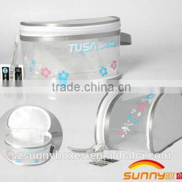 Durable PVC Zipper Closure Cosmetic Box With Handle