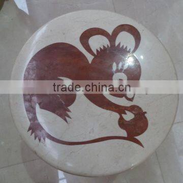 mouse picture polished round water jet marble