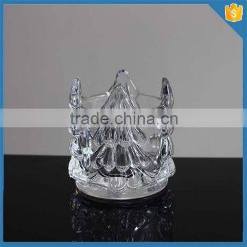 Christmas Tree Decoration Pattern Transparent Glass Containers For Candle