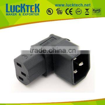 IEC 320 C14 to IEC C13 angled power adapter