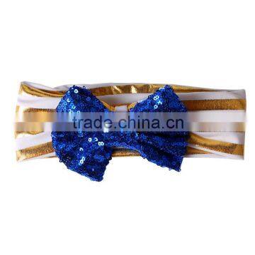 wholesale baby girl butterfly headbands navy blue infant sequin bow headband baby girl