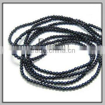 4mm Black Round Loose Imitation Glass Pearl