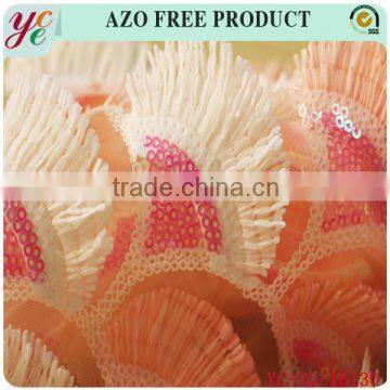 New Multi Color Fan Blade Type Net Sequin Fabric for Dancing photo-2
