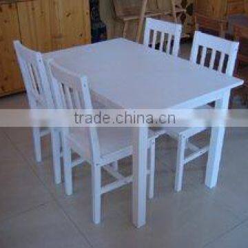 Restaurant Solid Pine Wood Dining Table And Chair