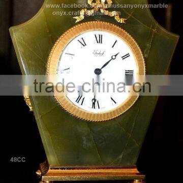 Coler Shape Green Onyx Clock