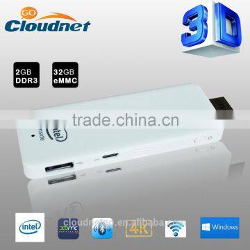 New Cloudnetgo C I8 Windows8.1 MINI PC with Intel Bay Trail Z3735F Quad Core CPU Smart Mini PC Pocket Computer with Bluetooth