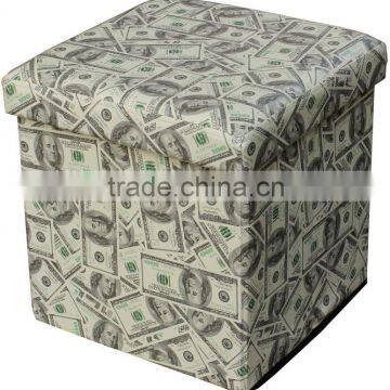 COOL! Home multi-function Greenback Folding Storage Ottoman