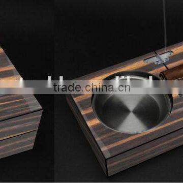 Ebony paper veneer premium cigar folding ashtray