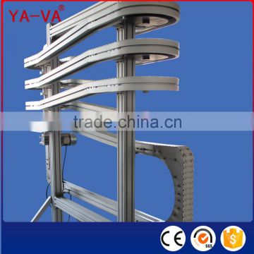 Mini aluminum profile spiral conveyor for uplifting transfer