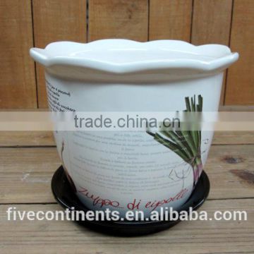 flower shape pot for sale ceramic planter pot with saucer