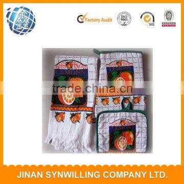 100% Cotton Material and Printed Pattern Towels Kitchen Towel and Potholder Set photo-2