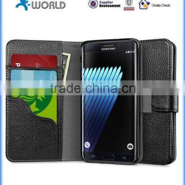 Hot Selling Leather Flip Wallet Case for Samsung Galaxy Note 7